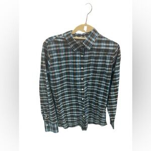 Lands’ End Women’s Long Sleeve Pattern Supima Dress Shirt 12